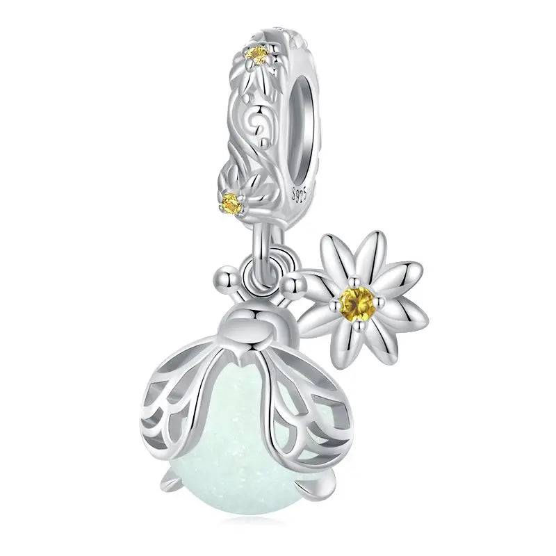 925 Silver Green Butterfly Heart Charm Collection Shopella