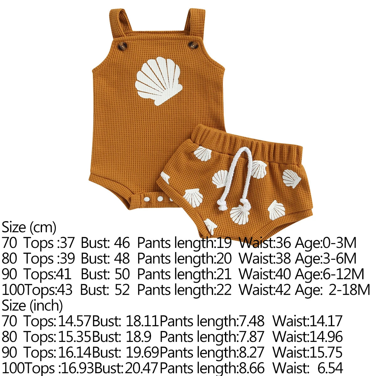 Shell Print Knitted Bodysuit babywear Shopella A 0-3Months