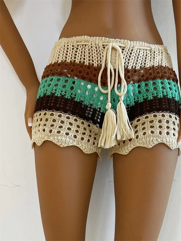 Women Crochet  Knitted Beach Shorts  Shopella A S 