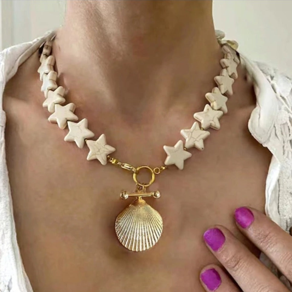 Shell Star Pendant Necklace necklace Shopella