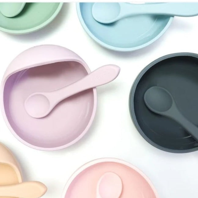 Colourful Silicon Bowl with Spoon baby & toddler Shopella