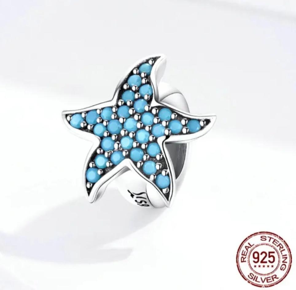 Blue Starfish Stopper Charm  Shopella   