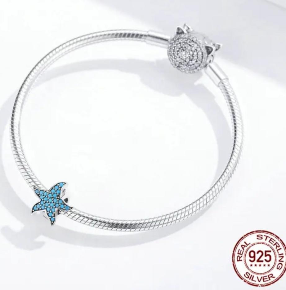 Blue Starfish Stopper Charm  Shopella   