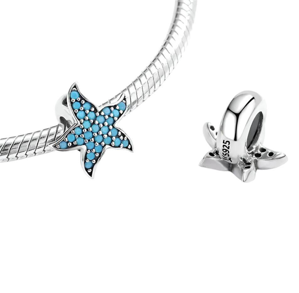 Blue Starfish Stopper Charm  Shopella   