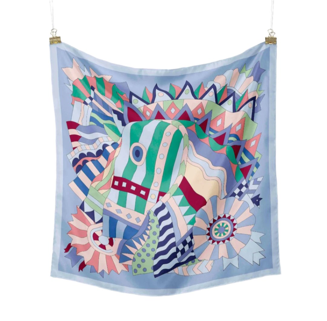 Glamourous Blue Printed Scarf Shopella