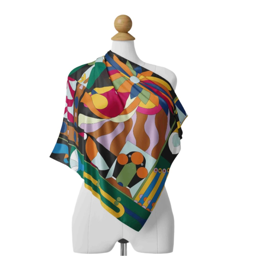 Art Deco Tiger Print Scarf Shopella