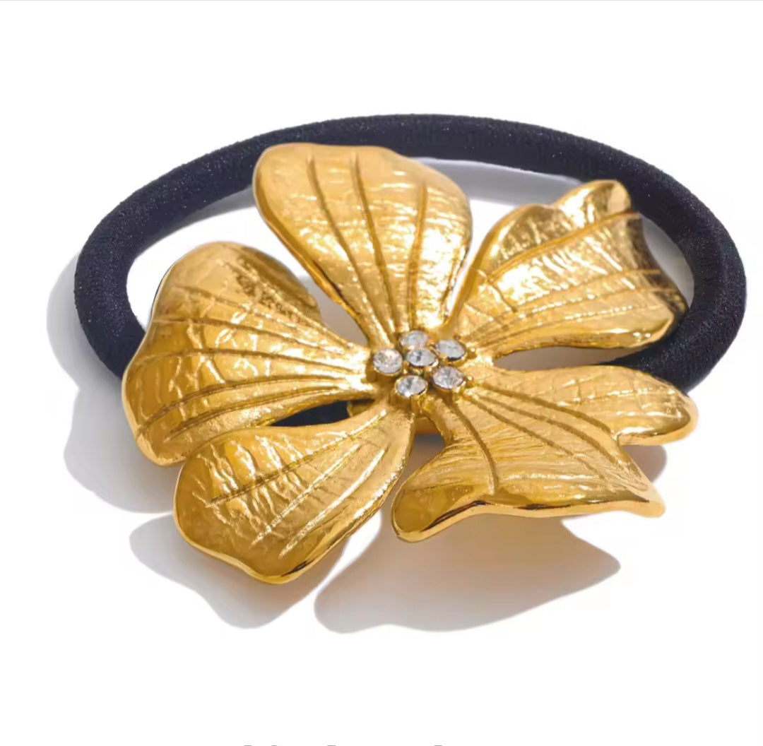 Gold Flower Hair Accessorie Shopella