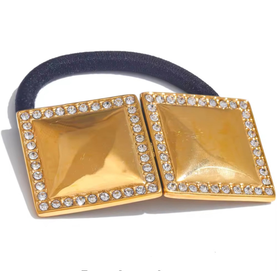 Gold Double Square Hair Band Shopella