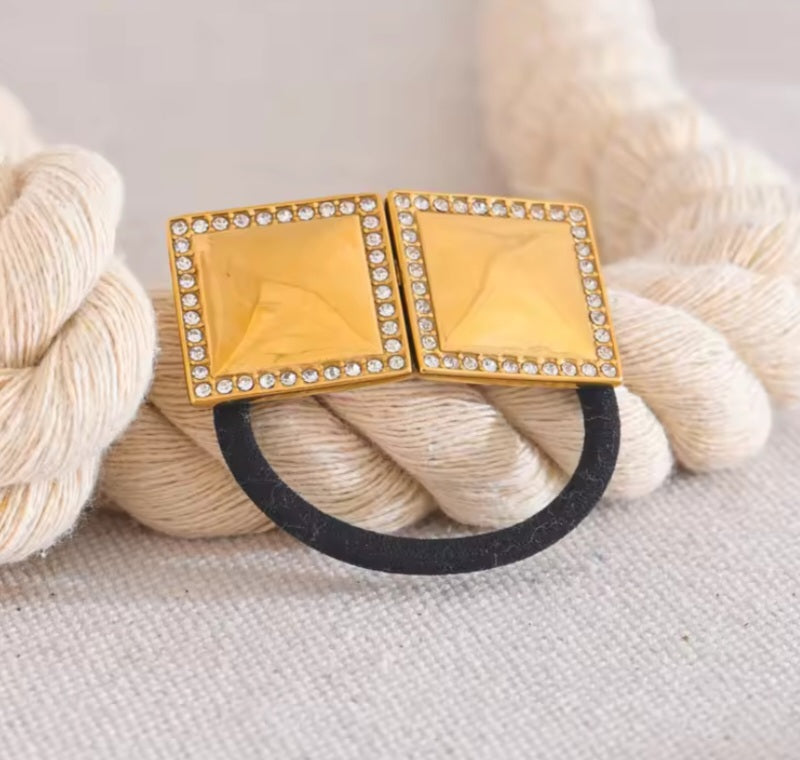 Gold Double Square Hair Band Shopella