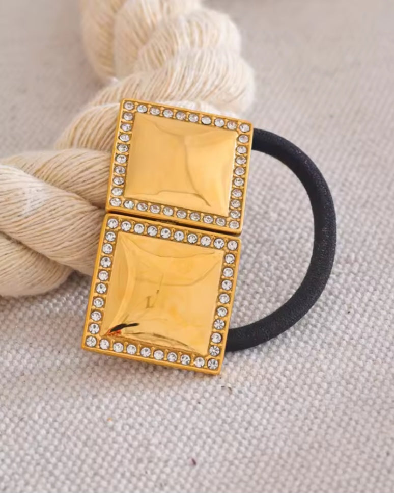 Gold Double Square Hair Band Shopella