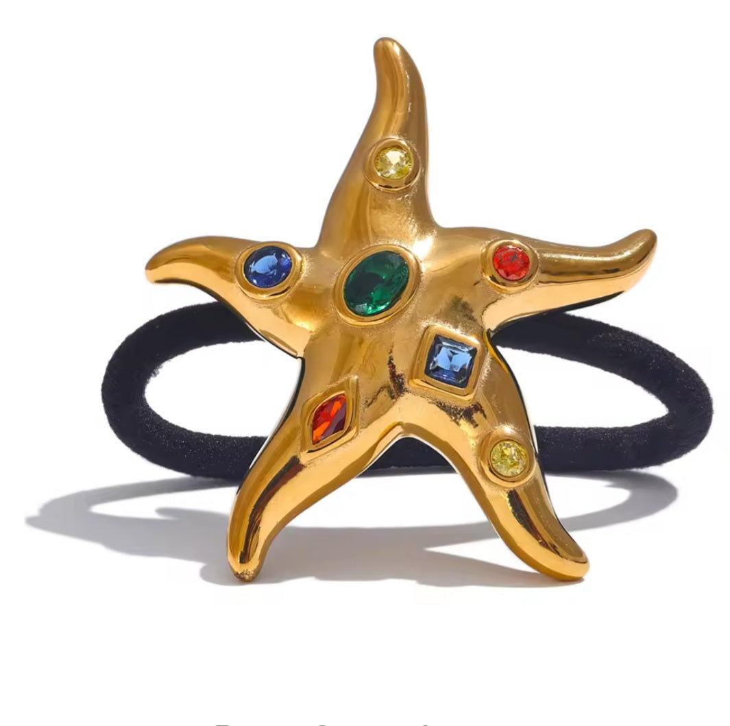 Gold Star Hair Band With Stones Shopella