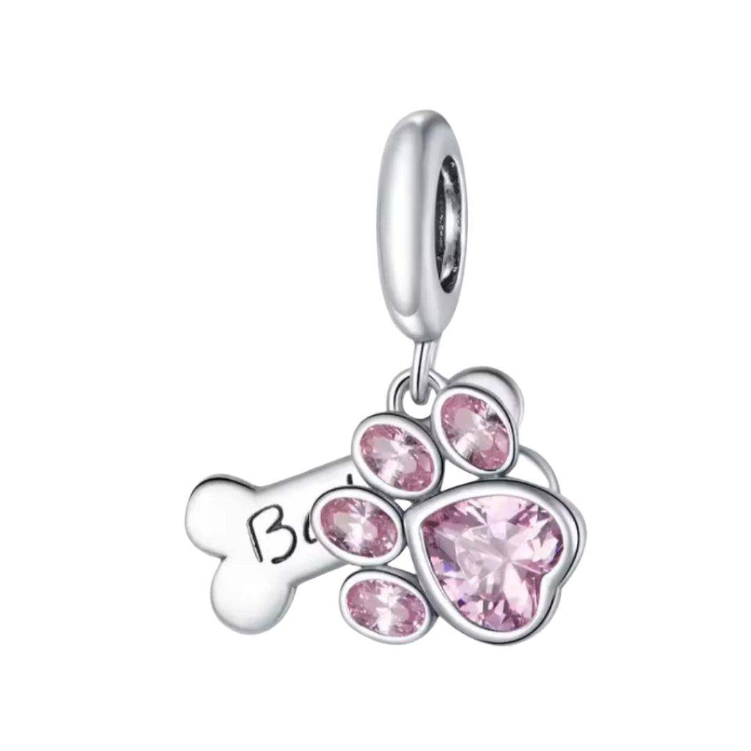 Cute Dog Paw silver Charms Shopella