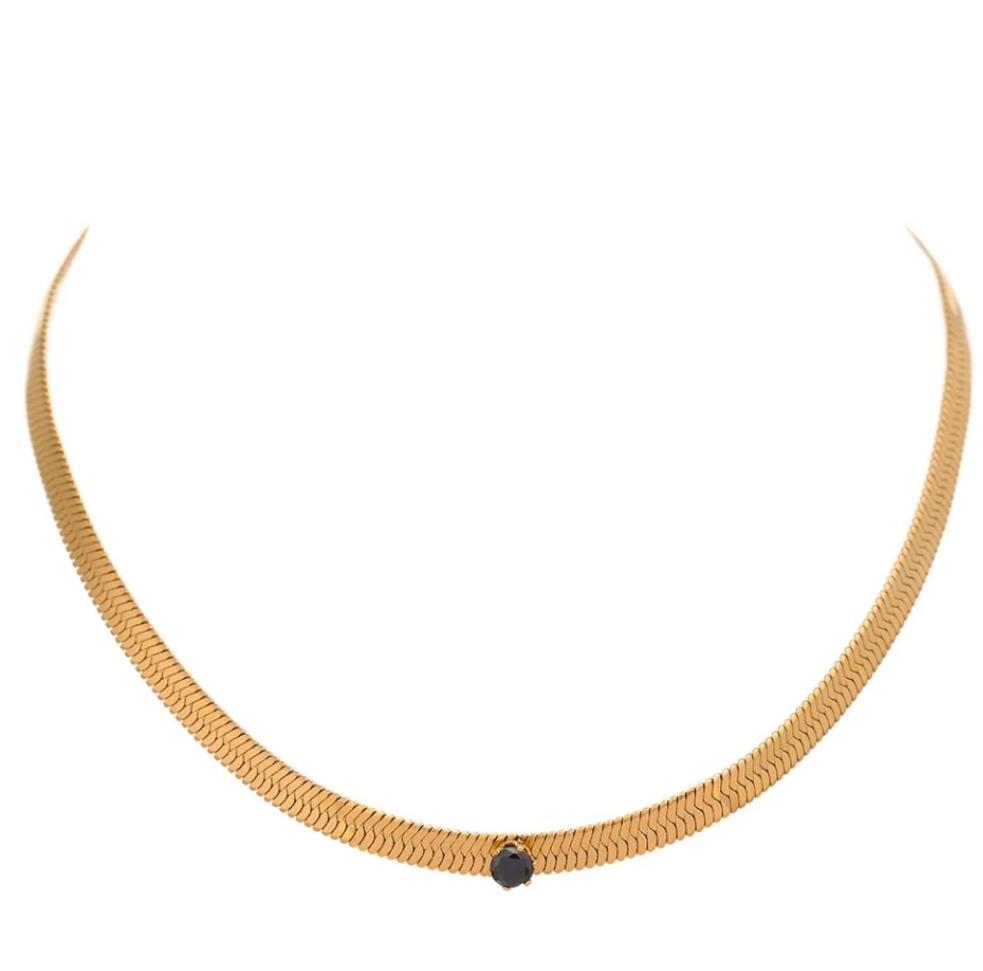 The Chloe Black Stone Chocker necklace Shopella