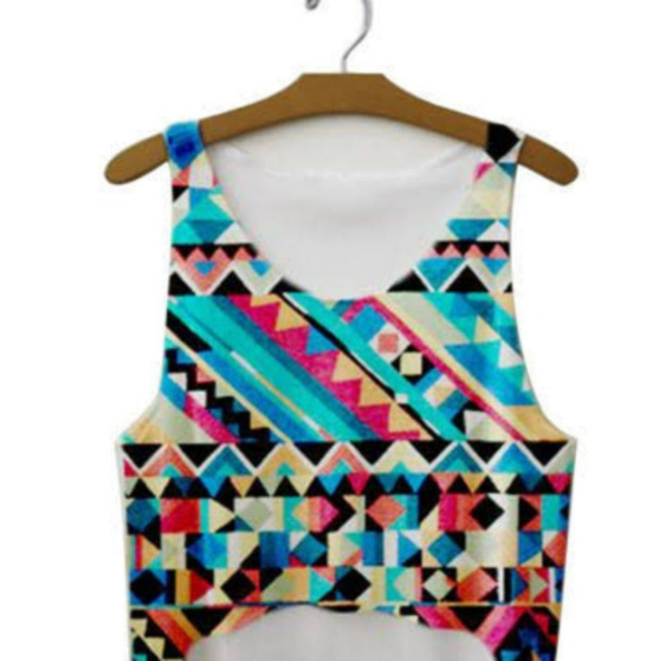 Geo Pattern Summer Crop for teens Crop tops Shopella