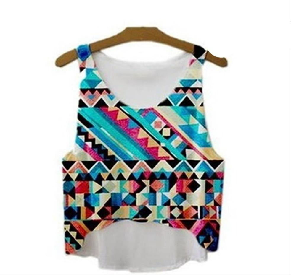 Geo Pattern Summer Crop for teens Crop tops Shopella small