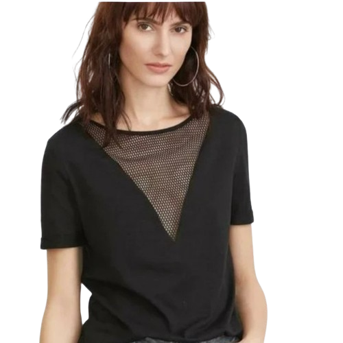 Black Mesh T-Shirt tops Shopella MEDIUM