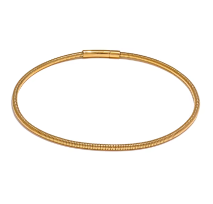 Waterproof 18K Gold Plated Stainless Steel Collar Torques Necklace for Women necklaces Shopella Gold