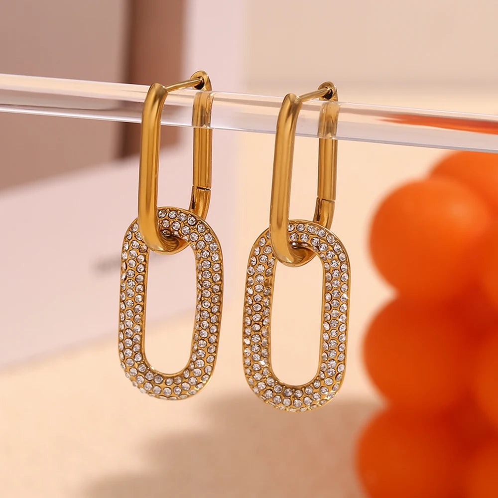 Dazzling Paperclip Zircon Earrings earrings Dropshipman