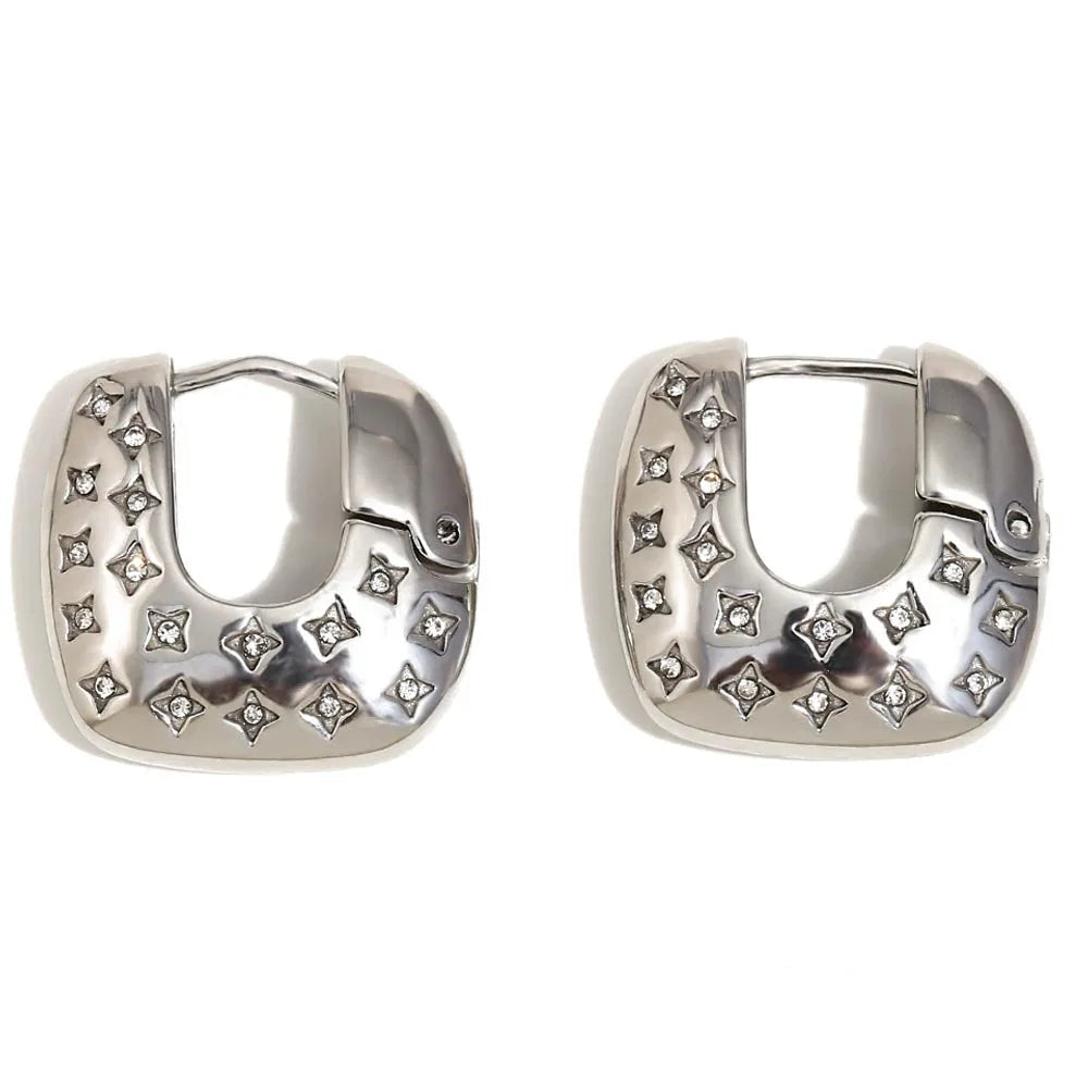 18K Gold Mula Square Hoop Earrings earrings Dropshipman Silver