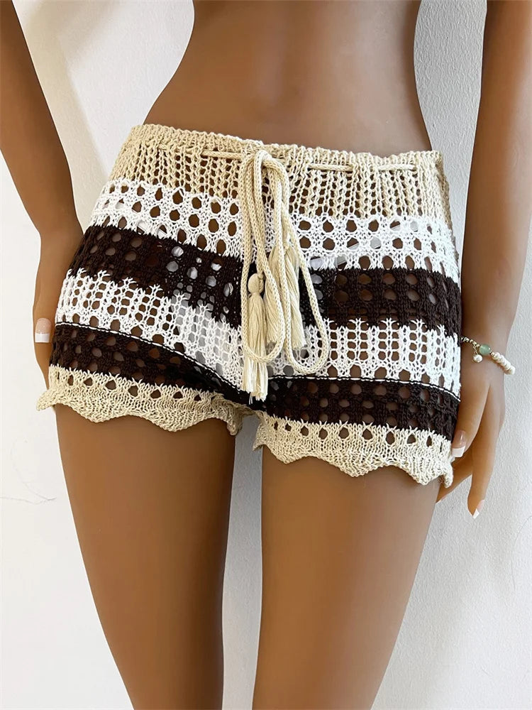 Women Crochet  Knitted Beach Shorts  Shopella C M 