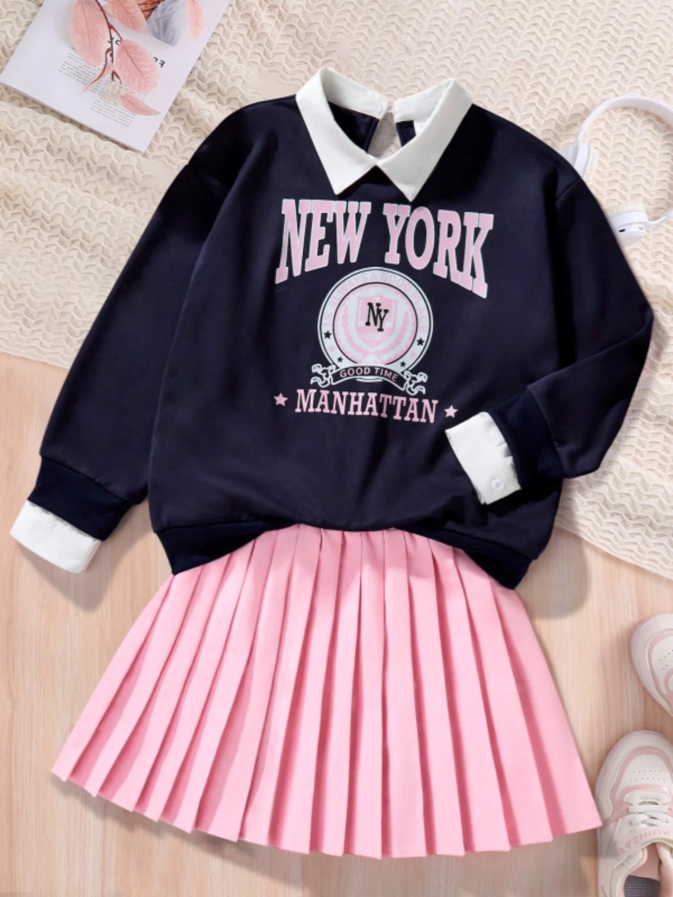 Pink Prep Pleated Set – Chic & Classic kids clothing Shopella KJ1C4544A 120