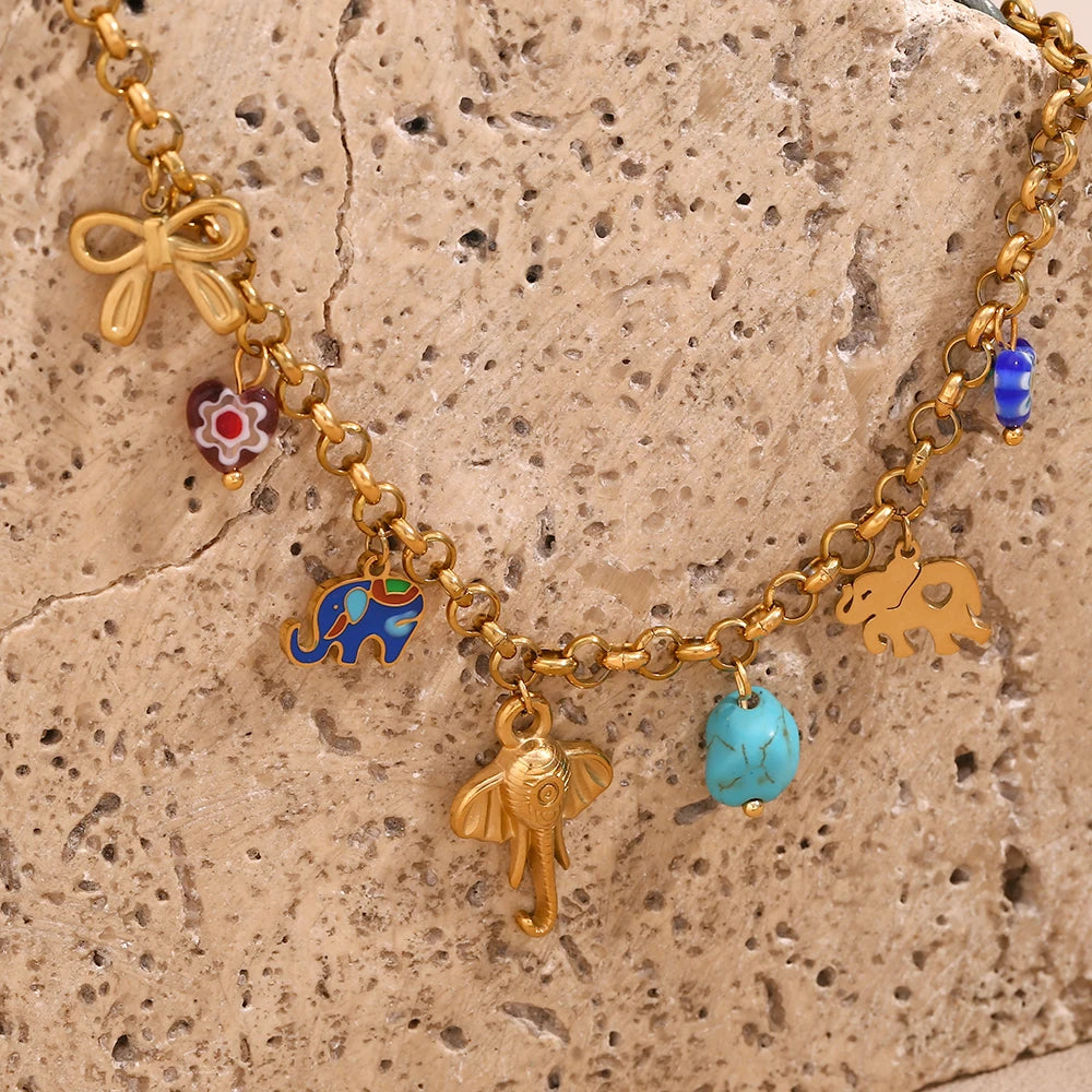 The Aqua Elephant Harmony Necklace necklaces Dropshipman