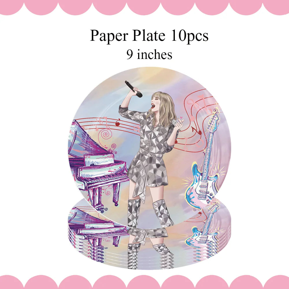 Star Singer Taylor Birthday Party Decorations  Shopella Plates-9-10pcs_2 CHINA_2 