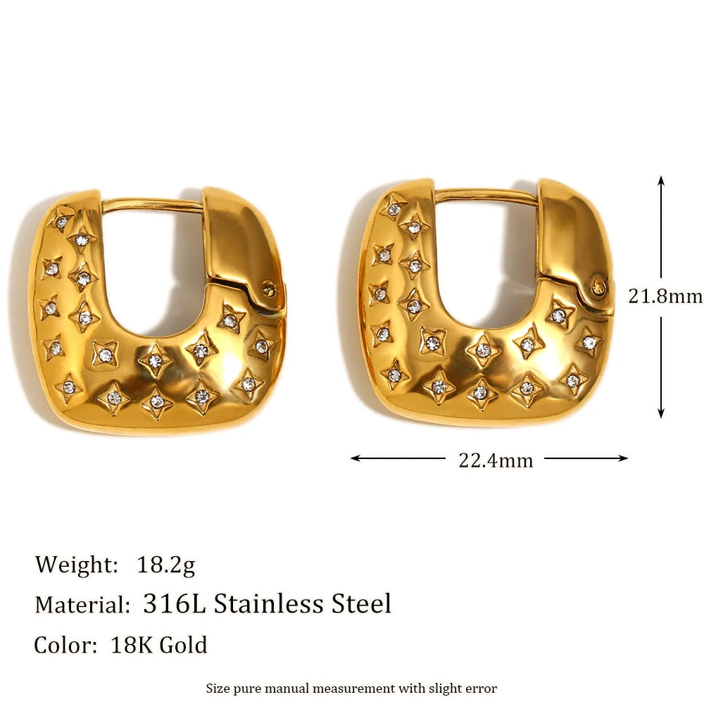 18K Gold Mula Square Hoop Earrings earrings Dropshipman