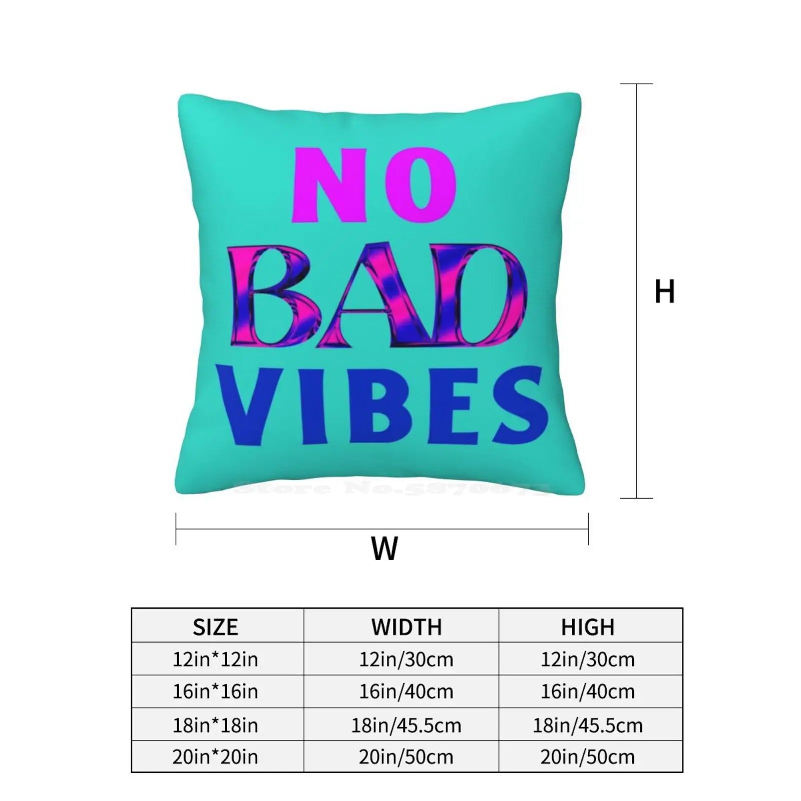 No Bad Vibes Home Sofa Car Cushion Cover Pillowcase  Shopella   