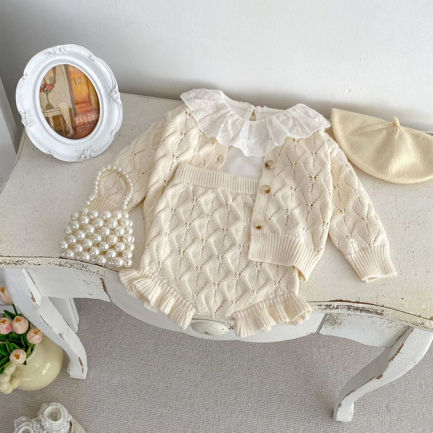 Kiara Luxe Knit Ensemble – Cream Edition baby & toddler Shopella