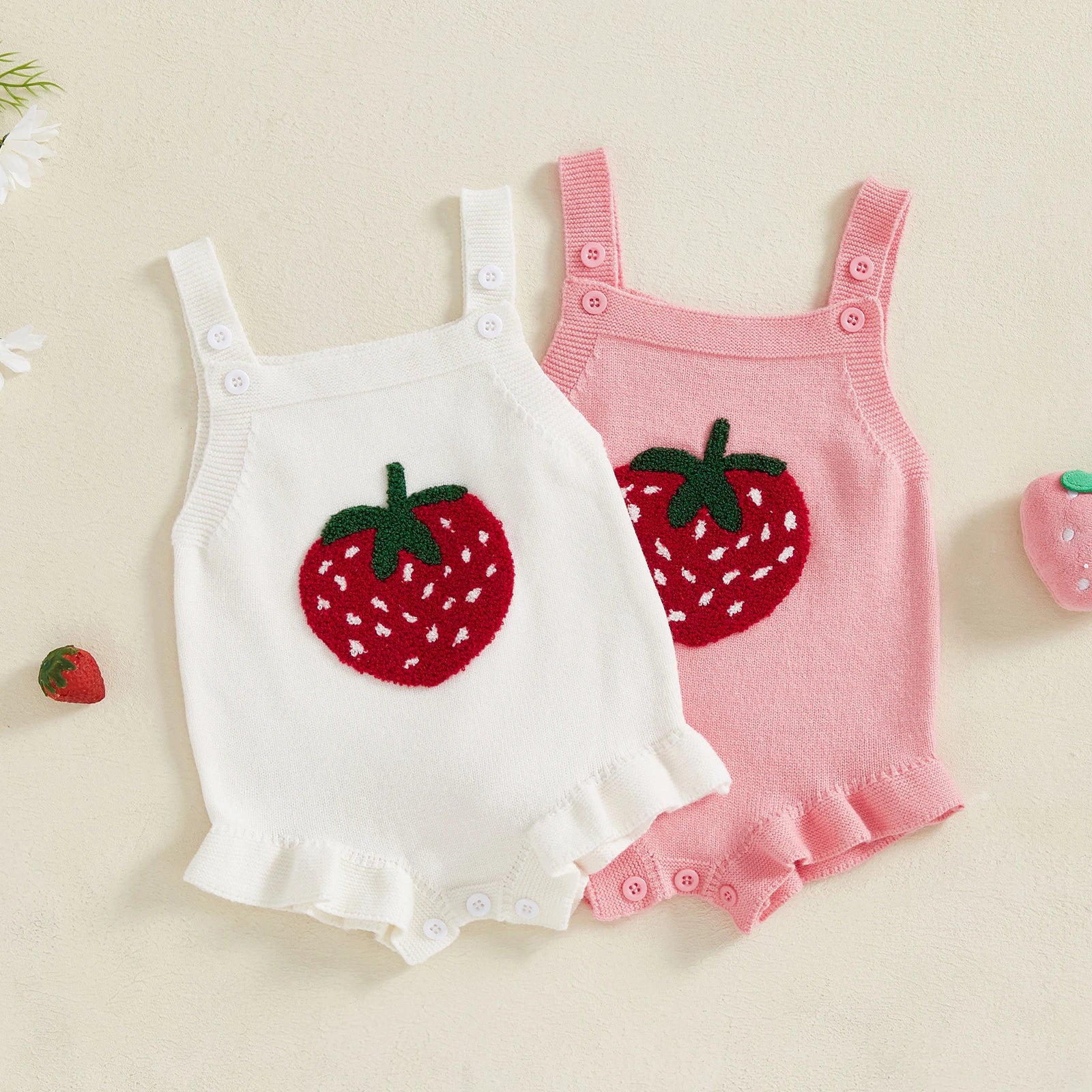 Strawberry Sweetness Knit Jumpsuit – Cozy & Adorable babywear Shopella