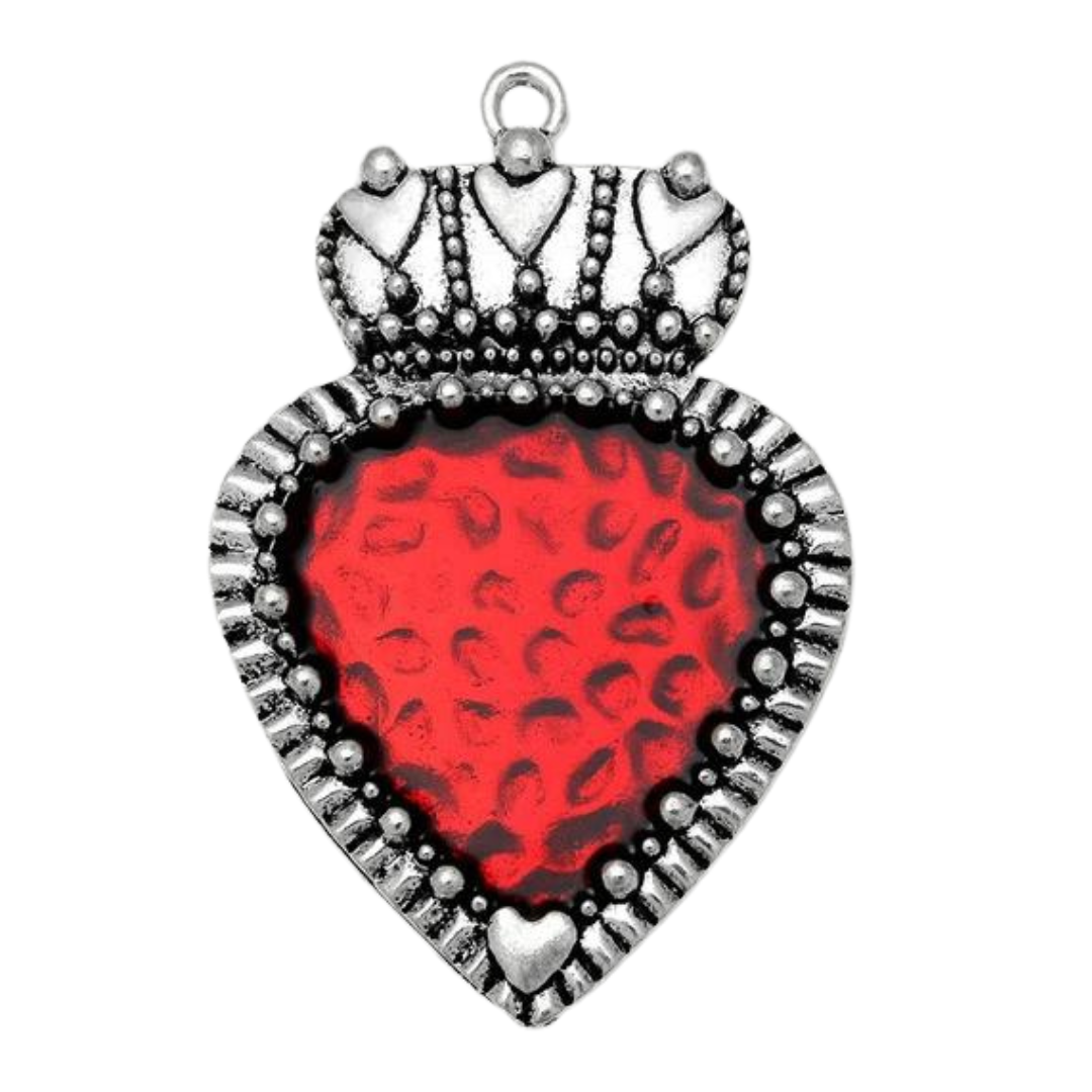 Red Heart Silver Pendant pendants Shopella