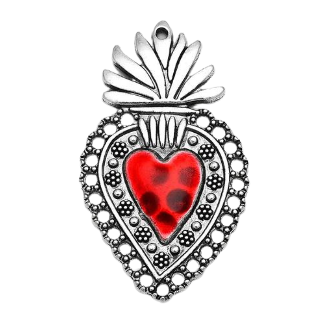 Ornate Decorative Red Heart Pendant pendants Shopella   