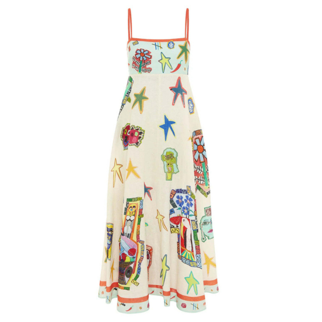 New sexy graffiti print camisole swing dress  kakaclo   