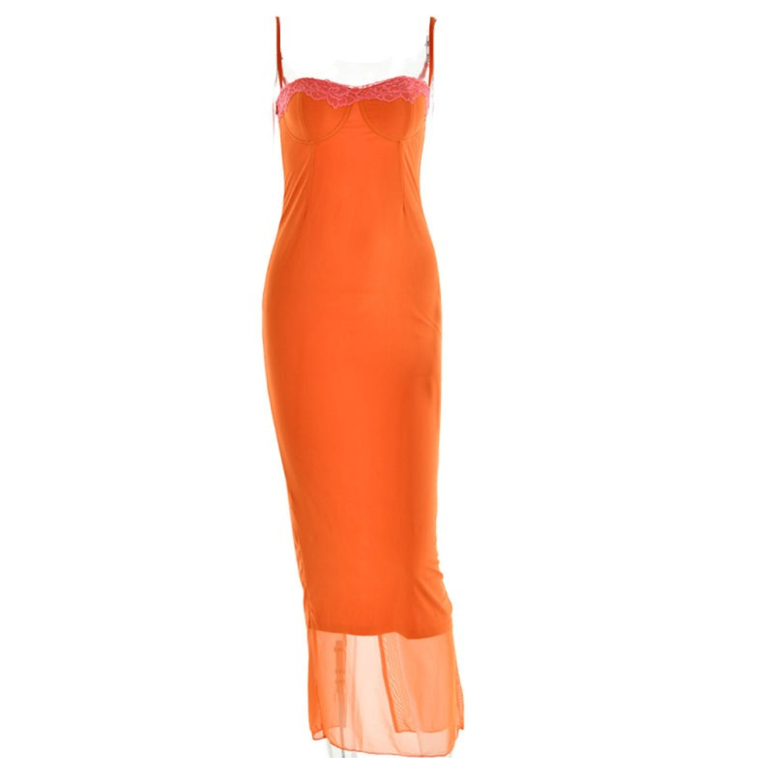 Summer Glam Girl Orange Funky Dress dresses kakaclo   