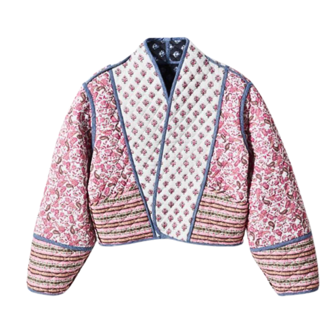 Stunning Pink Pattern printed reversible Cotton Coat jackets kakaclo   