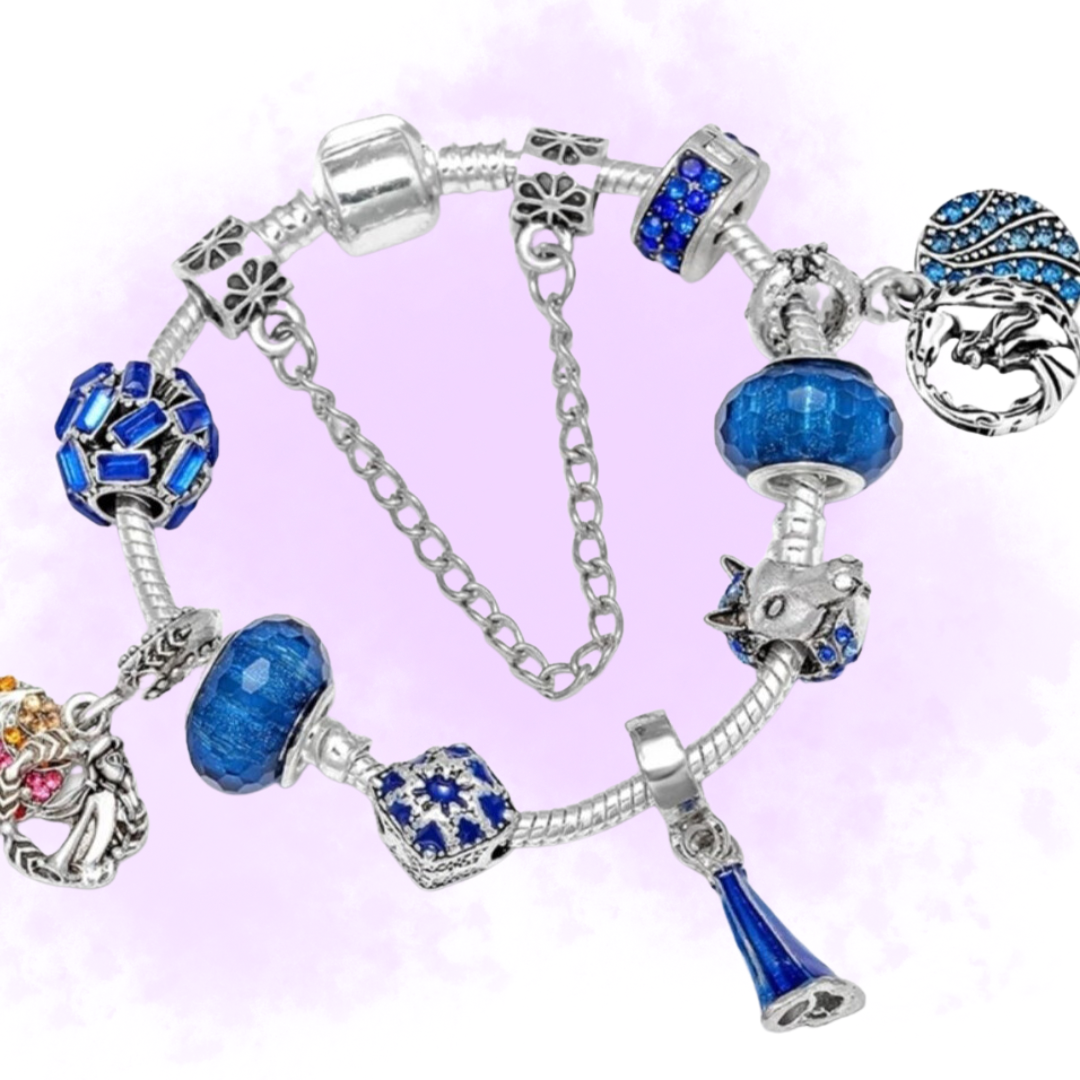 Limited Edition Blue Frozen Charm Bracelet kids bracelets Shopella   