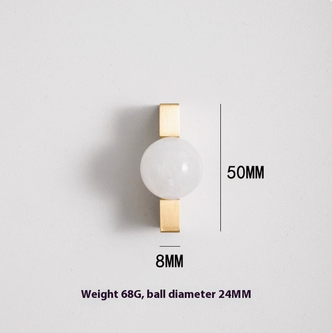 Brass Natural Crystal Round Drawer Long Handle Shopella White crystal 32mm hole spacing