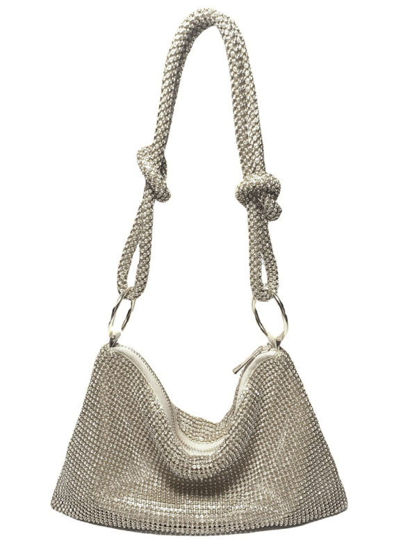 The Knotted Rhinestone Glamour Bag bags kakaclo gold