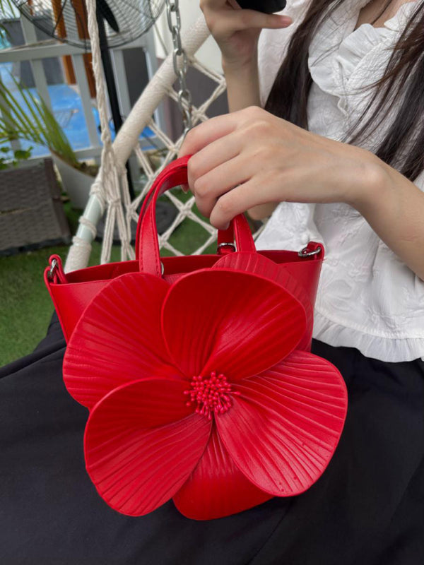 Creative flower handbag shoulder crossbody chain bag kakaclo Red F