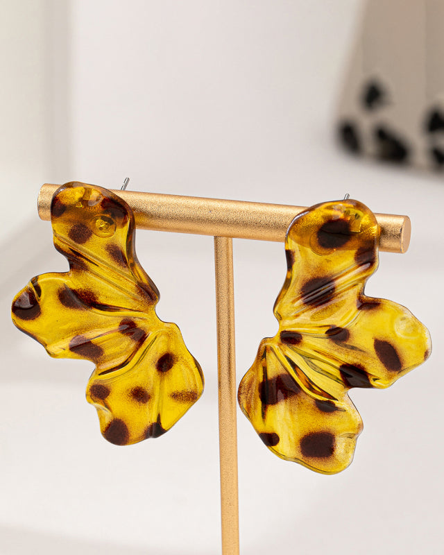 The Leopard Leaf Flower Earrings Earring's kakaclo