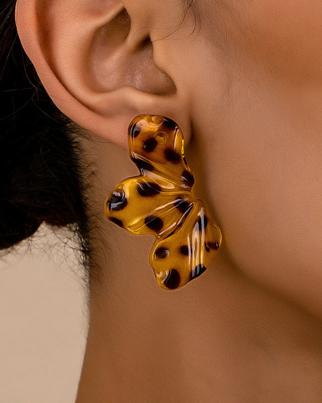 The Leopard Leaf Flower Earrings Earring's kakaclo Leopard F