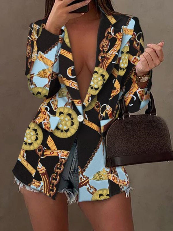 Long-sleeved fashion sexy printed small suit jacket kakaclo