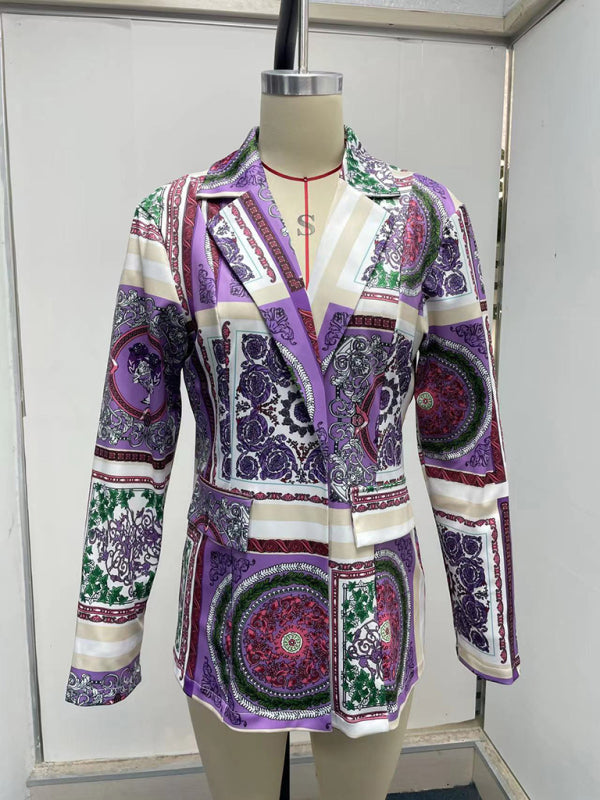 Long-sleeved fashion sexy printed small suit jacket kakaclo