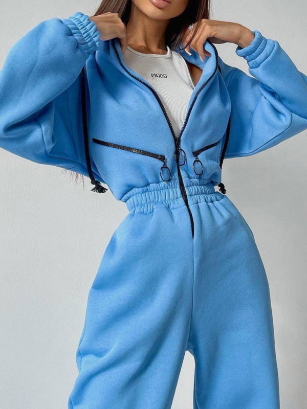 Title: Women Zip Up Casual Tracksuit Set  kakaclo Blue S 