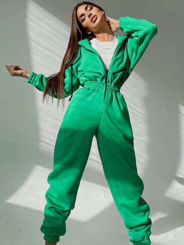 Title: Women Zip Up Casual Tracksuit Set  kakaclo Green S 