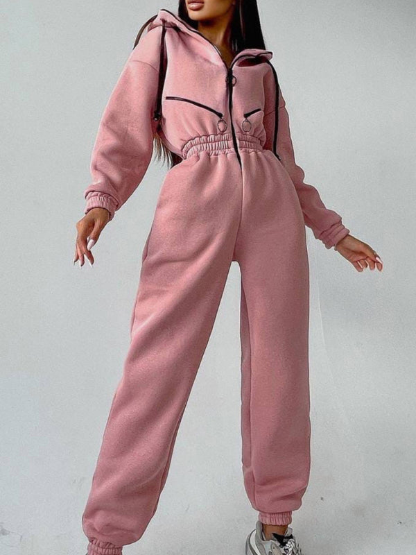 Title: Women Zip Up Casual Tracksuit Set  kakaclo Pink S 