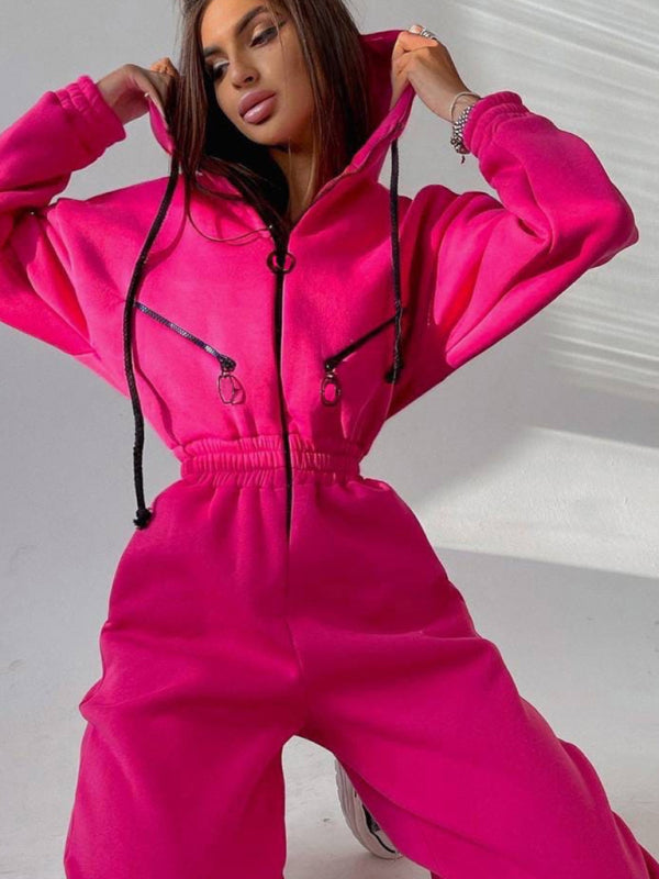 Title: Women Zip Up Casual Tracksuit Set  kakaclo Rose S 