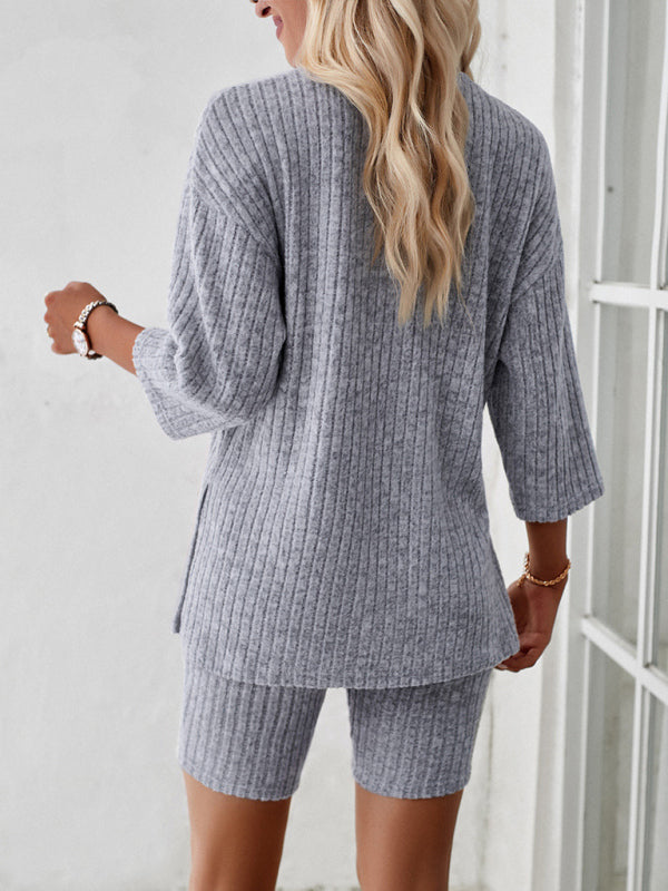 Women's casual round neck and mid-sleeve suit  kakaclo   