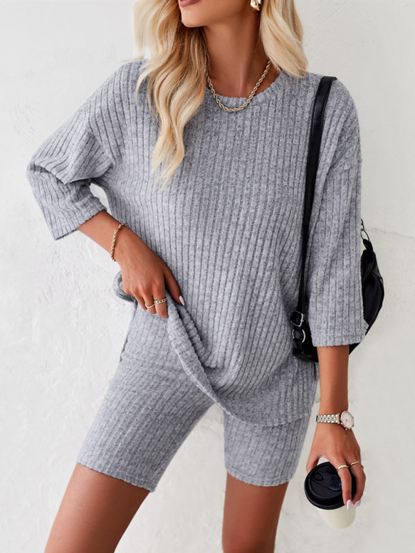 Women's casual round neck and mid-sleeve suit  kakaclo   